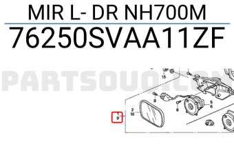 Honda 76250SVAA11ZF MIR L- DR NH700M
