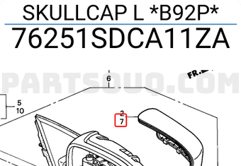 Honda 76251SDCA11ZA SKULLCAP L *B92P*