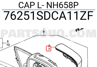 Honda 76251SDCA11ZF CAP L- NH658P