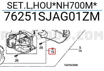Honda 76251SJAG01ZM SET.L,HOU*NH700M*