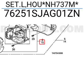 Honda 76251SJAG01ZN SET.L,HOU*NH737M*