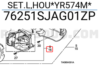 Honda 76251SJAG01ZP SET.L,HOU*YR574M*