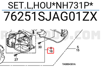 Honda 76251SJAG01ZX SET.L,HOU*NH731P*