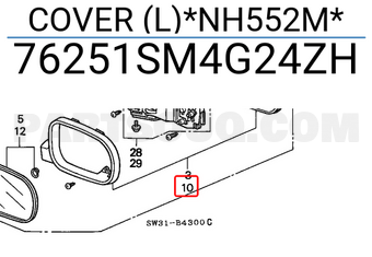 Honda 76251SM4G24ZH COVER (L)*NH552M*