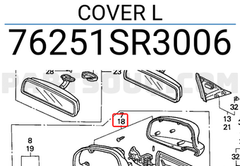 Honda 76251SR3006 COVER L