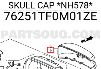 Honda 76251TF0M01ZE SKULL CAP *NH578*
