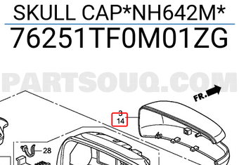 Honda 76251TF0M01ZG SKULL CAP*NH642M*