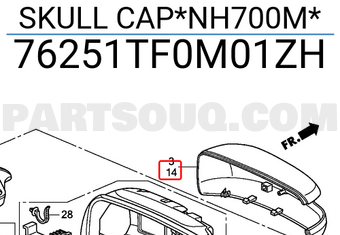 Honda 76251TF0M01ZH SKULL CAP*NH700M*