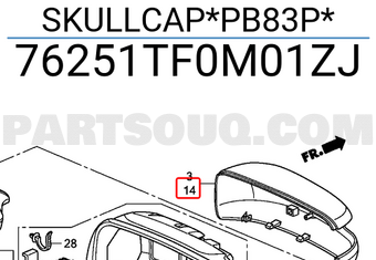 Honda 76251TF0M01ZJ SKULLCAP*PB83P*