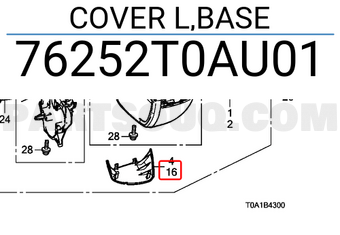 Honda 76252T0AU01 COVER L,BASE