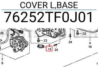Honda 76252TF0J01 COVER L,BASE
