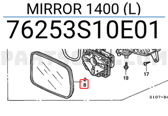 Honda 76253S10E01 MIRROR 1400 (L)