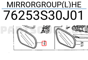 Honda 76253S30J01 MIRRORGROUP(L)HE