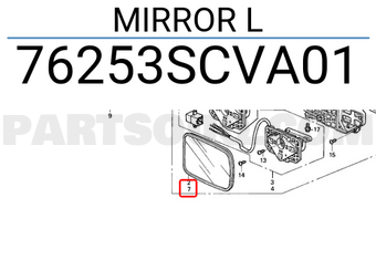Honda 76253SCVA01 MIRROR L