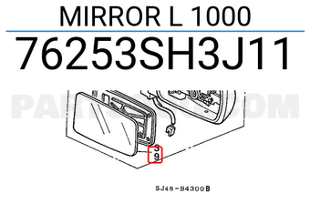 Honda 76253SH3J11 MIRROR L 1000