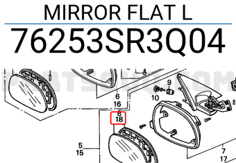 Honda 76253SR3Q04 MIRROR FLAT L