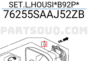 Honda 76255SAAJ52ZB SET.L,HOUSI*B92P*
