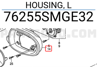 Honda 76255SMGE32 HOUSING, L