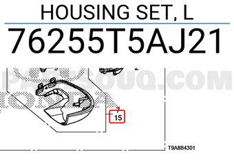 Honda 76255T5AJ21 HOUSING SET, L