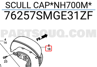 Honda 76257SMGE31ZF SCULL CAP*NH700M*