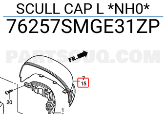 Honda 76257SMGE31ZP SCULL CAP L *NH0*
