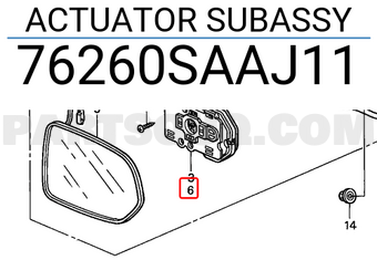 Honda 76260SAAJ11 ACTUATOR SUBASSY