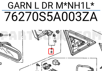 Honda 76270S5A003ZA GARN L DR M*NH1L*