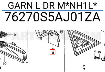 Honda 76270S5AJ01ZA GARN L DR M*NH1L*