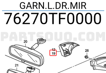 Honda 76270TF0000 GARN.L.DR.MIR