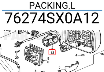 Honda 76274SX0A12 PACKING,L