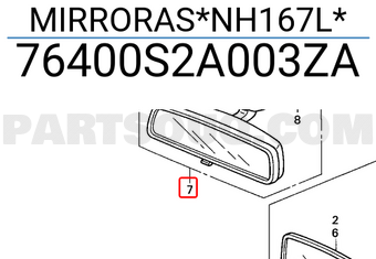 Honda 76400S2A003ZA MIRRORAS*NH167L*