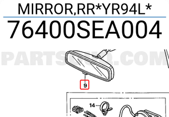 Honda 76400SEA004 MIRROR,RR*YR94L*