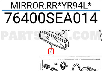 Honda 76400SEA014 MIRROR,RR*YR94L*