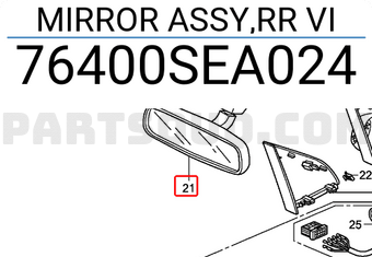 Honda 76400SEA024 MIRROR ASSY,RR VI