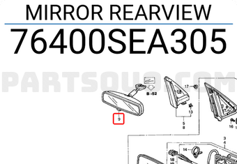 Honda 76400SEA305 MIRROR REARVIEW