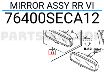 Honda 76400SECA12 MIRROR ASSY RR VI