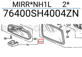 Honda 76400SH4004ZN MIRR*NH1L 2*