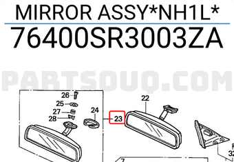 Honda 76400SR3003ZA MIRROR ASSY*NH1L*