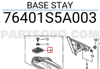 Honda 76401S5A003 BASE STAY