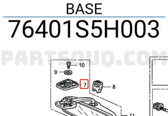 Honda 76401S5H003 BASE