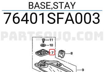 Honda 76401SFA003 BASE,STAY