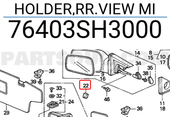 Honda 76403SH3000 HOLDER,RR.VIEW MI