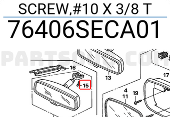 Honda 76406SECA01 SCREW,#10 X 3/8 T
