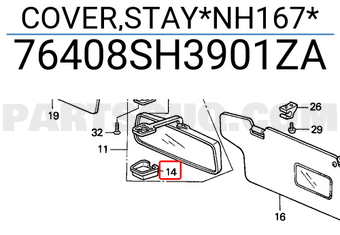 Honda 76408SH3901ZA COVER,STAY*NH167*
