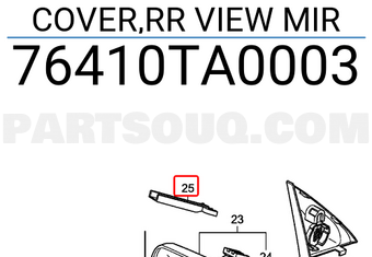 Honda 76410TA0003 COVER,RR VIEW MIR