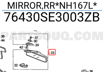 Honda 76430SE3003ZB MIRROR,RR*NH167L*