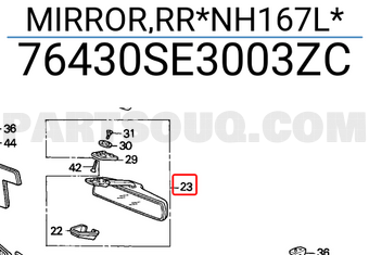 Honda 76430SE3003ZC MIRROR,RR*NH167L*