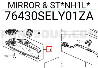 Honda 76430SELY01ZA MIRROR & ST*NH1L*