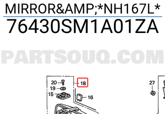 Honda 76430SM1A01ZA MIRROR&*NH167L*
