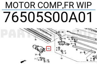 Honda 76505S00A01 MOTOR COMP,FR WIP